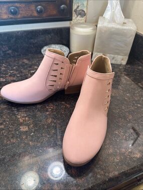 Soda Pink Cutout Ankle Booties